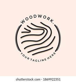 Wood Work Vector Illustration Logo Design. Wood Logo Sign for Wood Master, Sawmill and Carpentry Service.