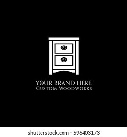 Wood work  vector logo. Cabinet illustration