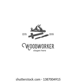 wood worker equipment carpenter logo