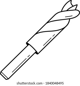 Brote de perforación de madera. Ilustración del contorno del vector.