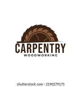 wood working lodge carpenter factory vector logo design template