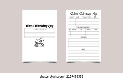 wood working log book planner KDP Interior