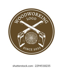 wood working vintage logo design