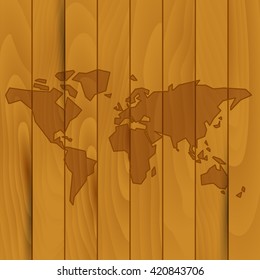 wood world map, abstract world map concept