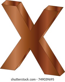 wood X font