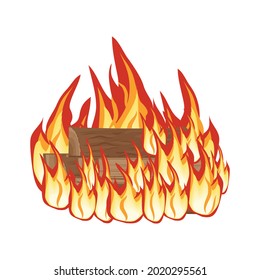 wood-burning bonfire, color isolated vector illustration on a white background