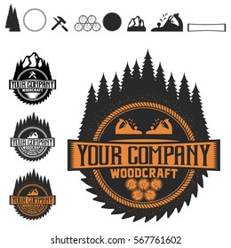 Woodcraft Retro Hipster Logo.