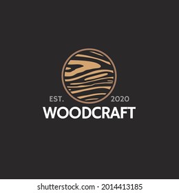 Woodcraft vintage Logo Template vector illustration wood pattern