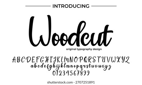 Woodcut - Elegant Script Font for Smooth Handwritten Design and Creative Typography