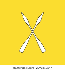Woodcut Illustration of an Oar Drawing. - Vector