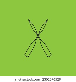 Woodcut Illustration of an Oar. - Vector
