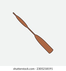 Woodcut Illustration of an Oar. - Vector