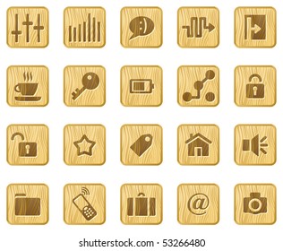 woodcut style icon set
