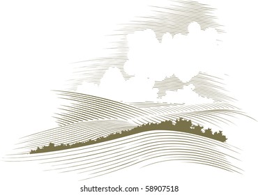 rolling hills silhouette