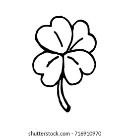 Woodcut style image of 4 Leaf Clover