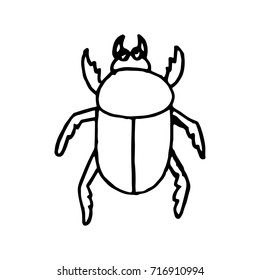 Woodcut style image of beetle