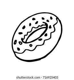 Woodcut style image of donut