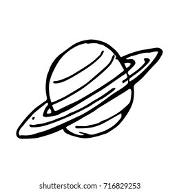 Woodcut style image of saturn planet