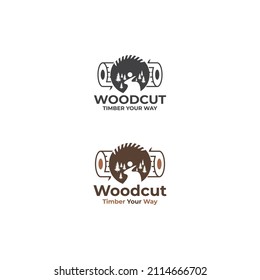woodcut timber your way logo design vector template.