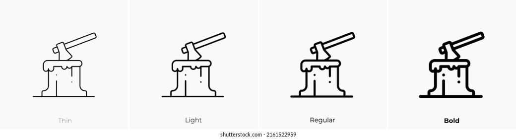 woodcutter icon. Linear style sign isolated on white background. Vector illustration.