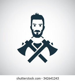 woodcutter icon, on white background
