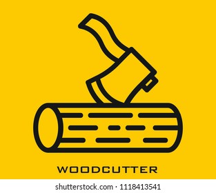Woodcutter icon signs
