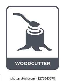 woodcutter icon vector on white background, woodcutter trendy filled icons from Autumn collection, woodcutter simple element illustration