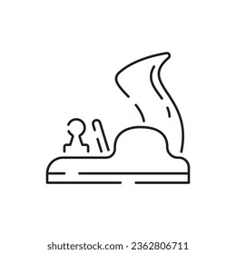 Woodcutter line icon. Crossed chainsaws isolated on white background. Tool woodcutter symbol. Tree Service. Single line draw design vector graphic illustration