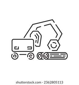 Woodcutter line icon. Log, wood, wooden icon outline style for your web design