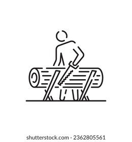 Woodcutter line icon. Log, wood, wooden icon outline style for your web design