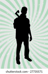 Woodcutter silhouette