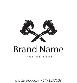 Herramienta de corte de madera hacha logo carpintería diseño simple silueta ilustración Plantilla