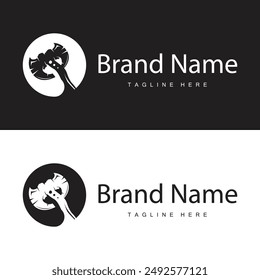 Woodcutter tool axe logo carpentry simple design silhouette illustration template