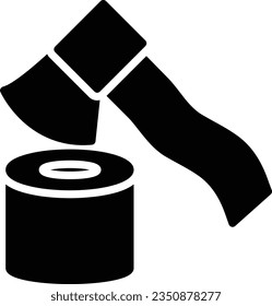 Woodcutter Vector Icon Glyph Style