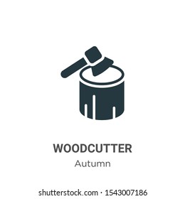 Woodcutter vector icon on white background. Flat vector woodcutter icon symbol sign from modern autumn collection for mobile concept and web apps design.