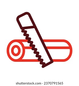 Woodcutter Vector Thick Line Two Color Icons For Personal And Commercial Use.
