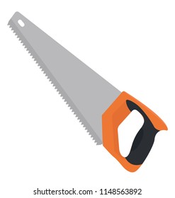 Woodcutting Tool Hand Saw Stock Vector 