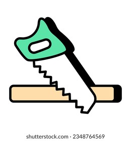 Ein Holzschnitt-Symbol, Vektordesign der Säge