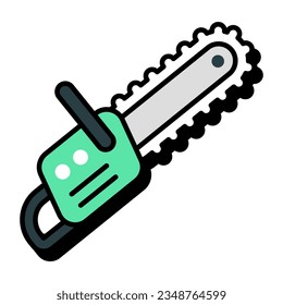 Un icono de herramienta de corte de madera, diseño vectorial de la motosierra