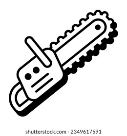 Un icono de herramienta de corte de madera, diseño vectorial de la motosierra