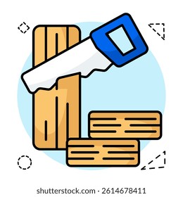 A woodcutting tool icon, vector design of saw