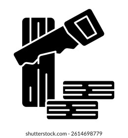 A woodcutting tool icon, vector design of saw