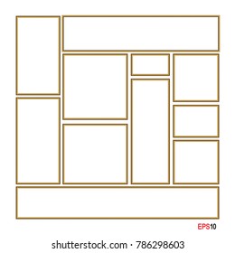Wooded frame design on white background.