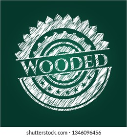 Wooded on chalkboard