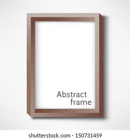 Wooden abstract frame. Vector illustration