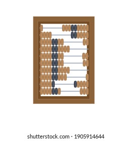 Wooden accounting abacus, vector illustration
