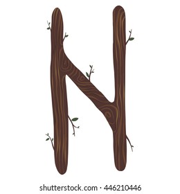 Wooden alphabet with ancient runes. Scandinavian letters in vector