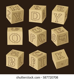 Wooden alphabet blocks