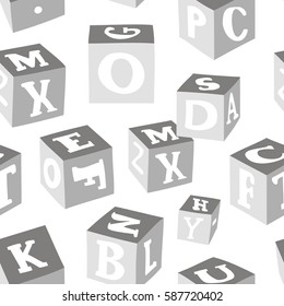 Wooden alphabet blocks pattern