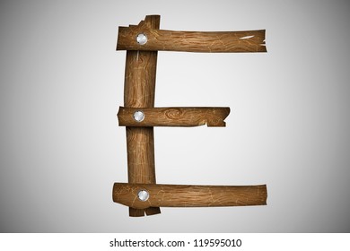 Wooden alphabet letter E